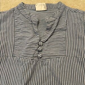 Mata Traders Blue and White Striped Cotton Top
